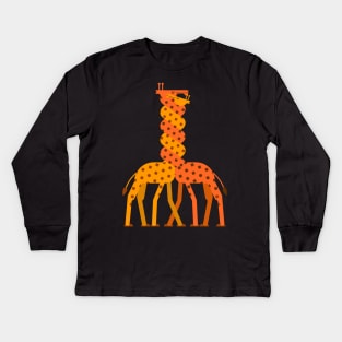 Two Giraffes Love Twisted Neck Kids Long Sleeve T-Shirt